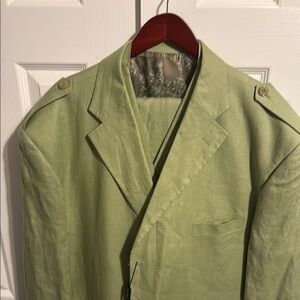 Hugo Boss Green Suit Lightweight Notched Lapel